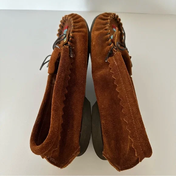 Taos Phoenix moccasins brown suede beaded - Picture 8 of 8